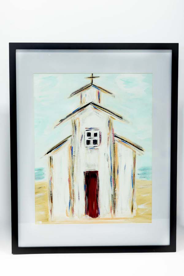 Lot 10 - Church on the Beach Custom Hand Painted Artwork